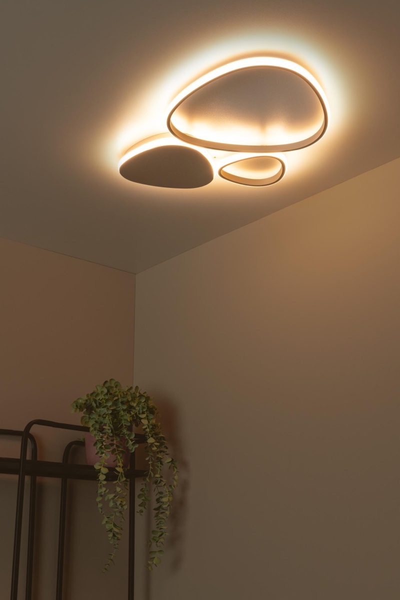 Lucide SAMLING - Flush ceiling light - LED Dim. - CCT - 1x30W 2700K/4000K - Taupe